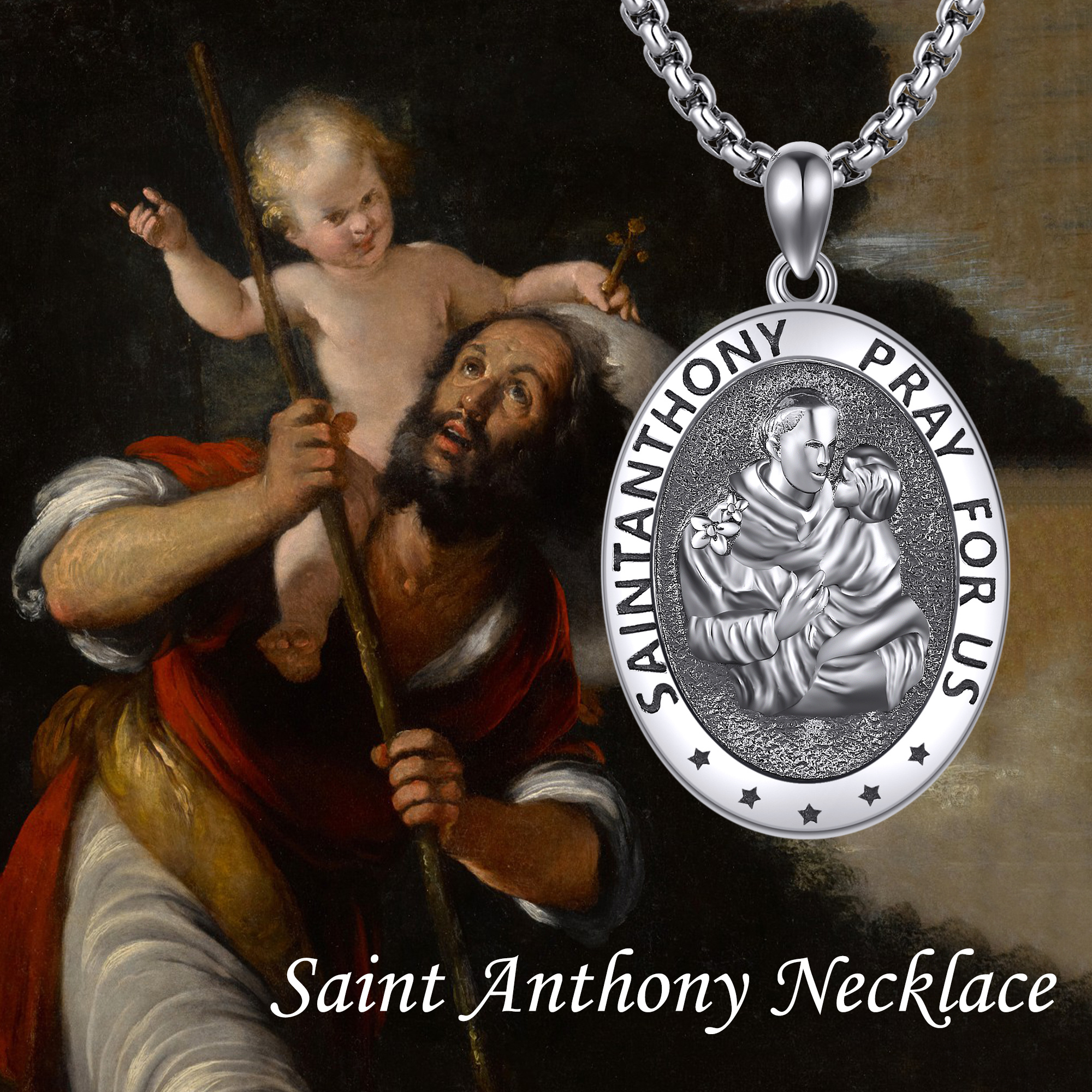 925 Sterling Silver St. Anthony Necklace, Meaningful Gift